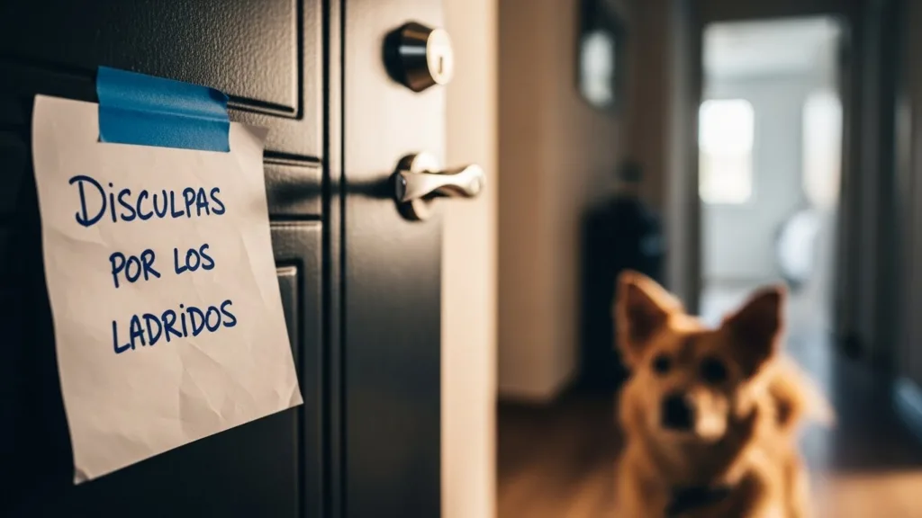 Nota de disculpas a vecinos porque mi perro ladra en el departamento