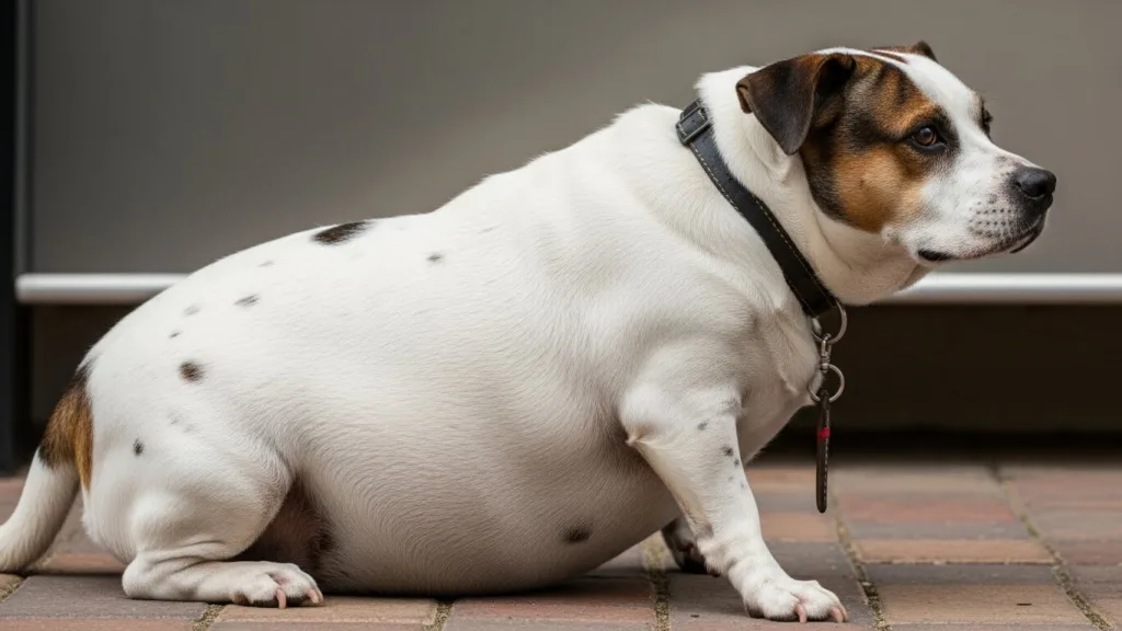 Pesando ración de comida en balanza para combatir la obesidad en perros
